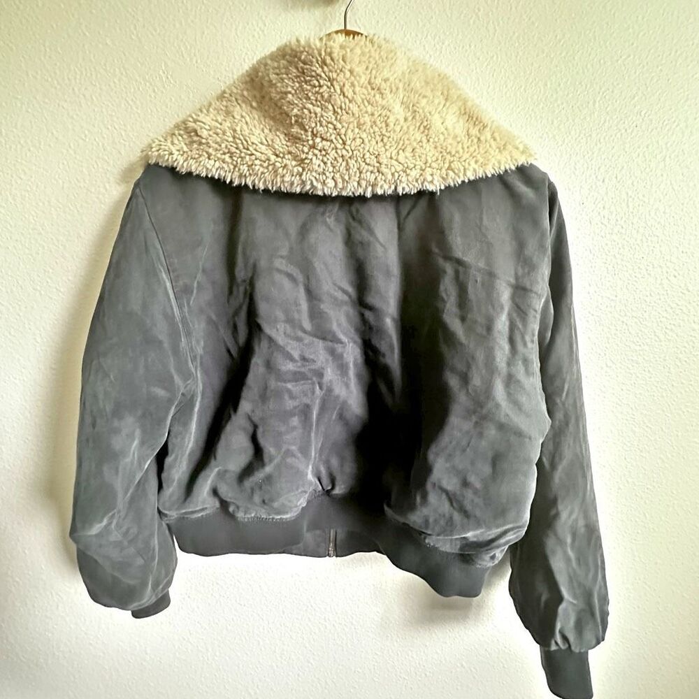 YOUNG FABULOUS & BROKE | Aviator Bomber Zip Jacket Detachable Faux Fur | Medium - Picture 6 of 9